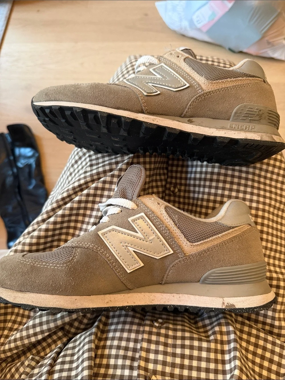 New Balance grey and light grey 574 Core sneakers